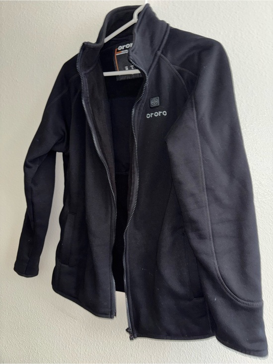 Ororo Jackets & Blazers - Ororo Black Heated Fleece Jacket with Full Zip no battery